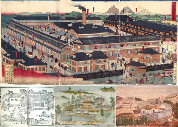 当時描かれた「富岡製糸場と絹産業遺産群」の画像