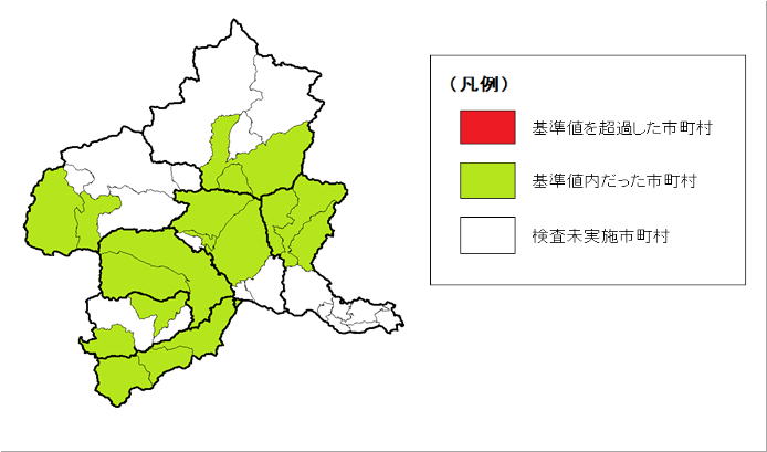 市町村別ニホンジカ検査結果図の画像