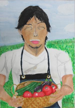 「野菜を栽培する人々」の絵画