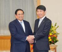 山本知事とチン首相の会談写真
