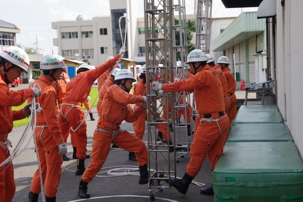 応急はしご救助訓練の写真