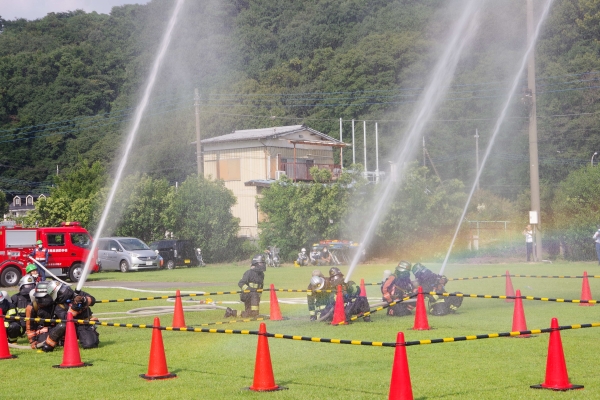 消防活動訓練の写真