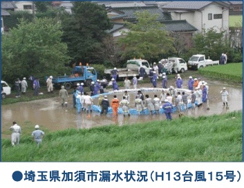 ●埼玉県加須市漏水状況（平成1３年台風15号）