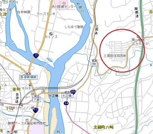 三原田住宅団地位置の画像