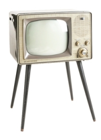 昔使われていた白黒テレビの画像