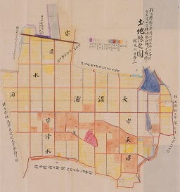 群馬県新田郡綿打村大字上田中村字天沼外七字耕地整理地及之ニ隣接スル土地予定図の画像