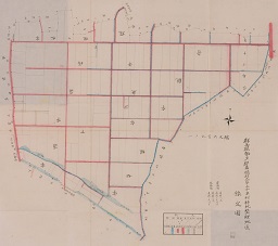 群馬県勢多郡南橘村大字上小出村耕地整理地区予定図の画像