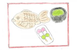 523_ 最近は和食を食べる人が減ってきているので、和食をたくさん食べてほしいという思いでかきました。の画像