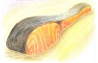 141_先日、夕食で祖母が作ってくれた焼き鮭に感激したので、そのおいしさを絵に込めました。の画像