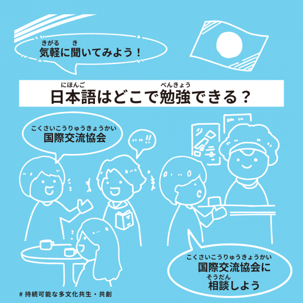 日本語はどこで勉強できるの？の画像