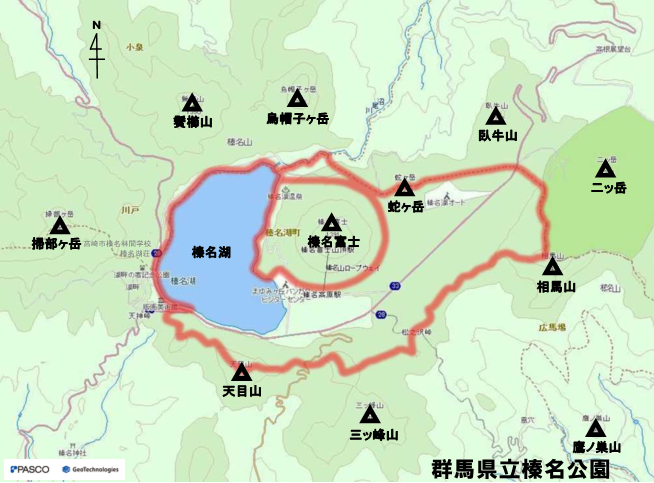 群馬県県立榛名公園区域図画像