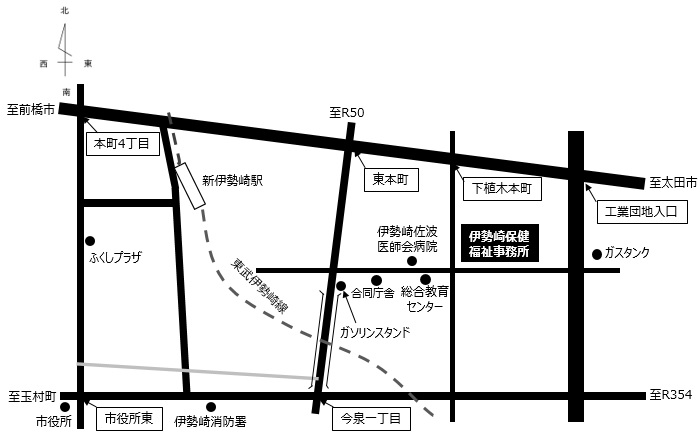 伊勢崎保健福祉事務所の案内図画像