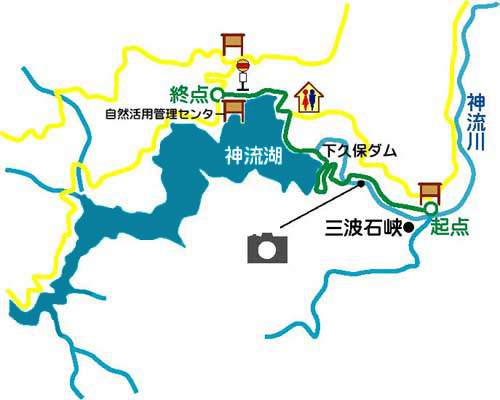 三波石峡のみち詳細地図画像