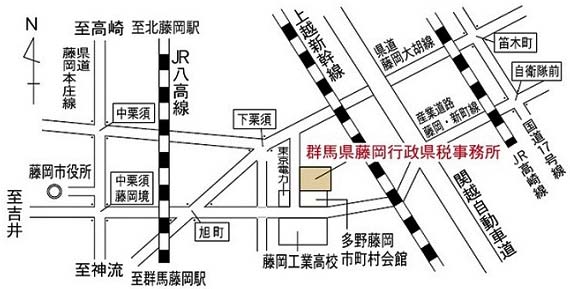 藤岡行政県税事務所の地図画像