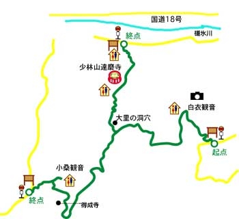 白衣観音めぐりのみち詳細地図