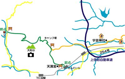 大桁山登山コース詳細地図画像