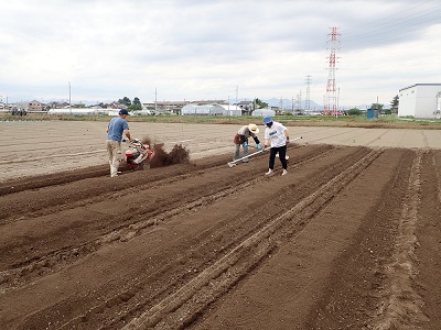 メンバーによる圃場準備の写真