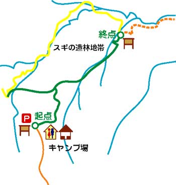 花見ヶ原高原ハイキングコース詳細地図画像