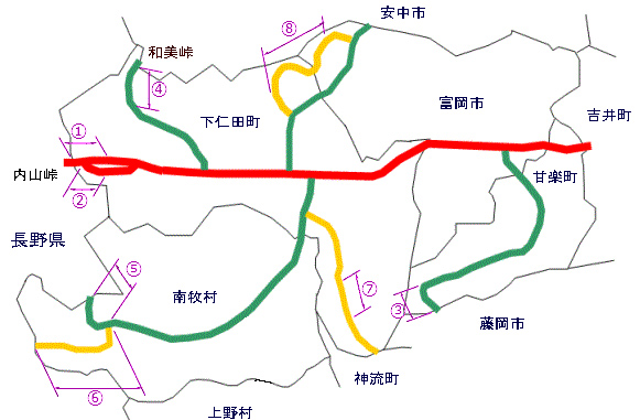 富岡土木管内道路規制図イメージ画像