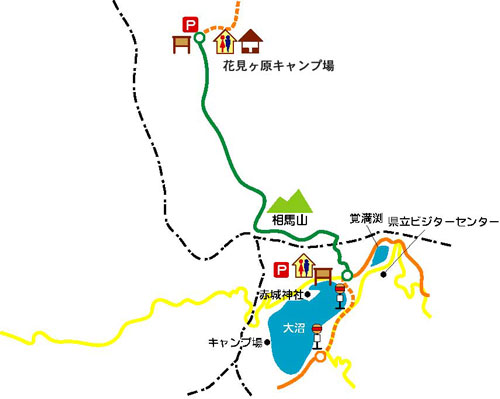 黒檜山から花見ヶ原へのみち詳細地図画像