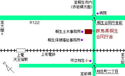 桐生環境森林事務所位置図画像