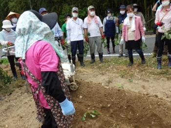 先輩農業者による説明の様子写真