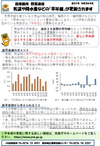 新平年値に関する資料　野菜通信第31号写真