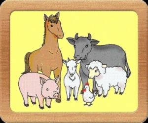 家畜（牛、馬、豚、山羊、羊、鶏）画像