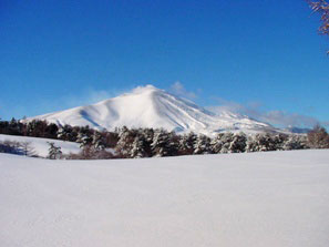 冬の浅間山の写真