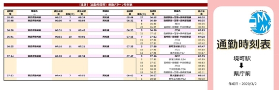 通勤時刻表の画像