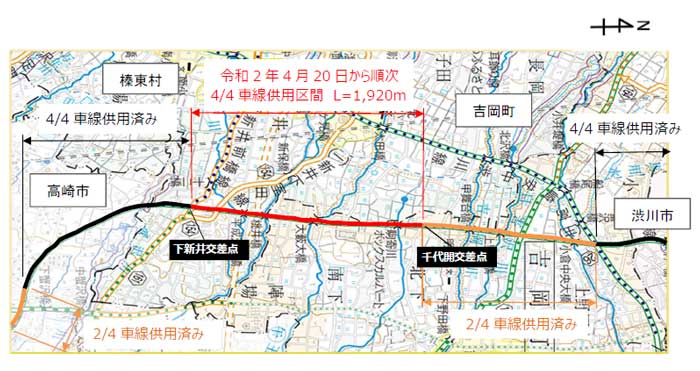（主）高崎渋川線バイパス（2期工区）概要図