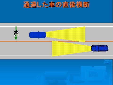 通過した車の直後横断の危険の画像1