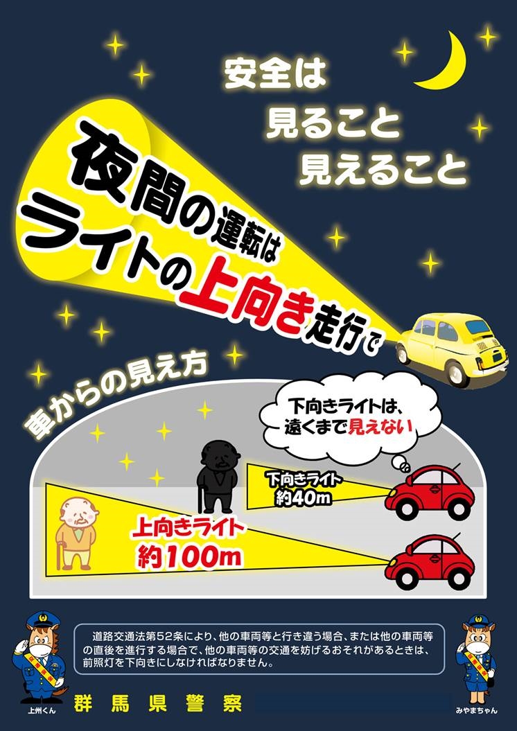 車のライト　正しく使って　交通事故防止！の画像