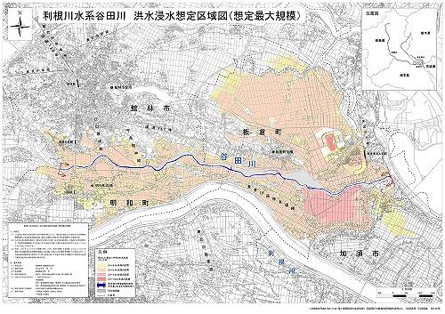 谷田川　洪水浸水想定区域図画像