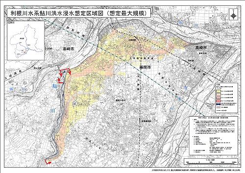 鮎川　洪水浸水想定区域図画像