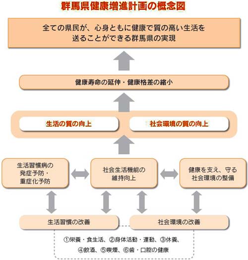 群馬県健康増進計画の概念図画像