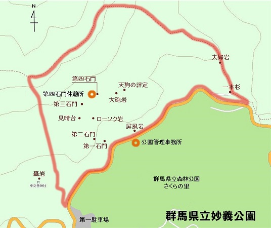 群馬県立妙義公園区域図画像