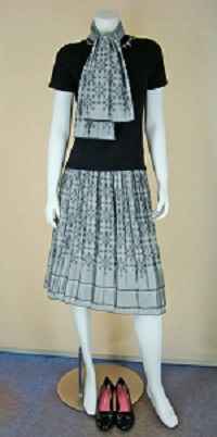 フリル織スカートの画像