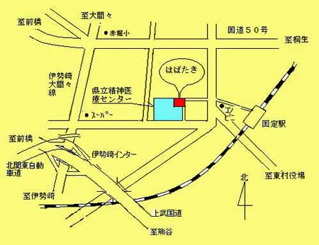 精神障害者援護寮「はばたき」の案内図画像