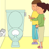 トイレでの誘導の画像