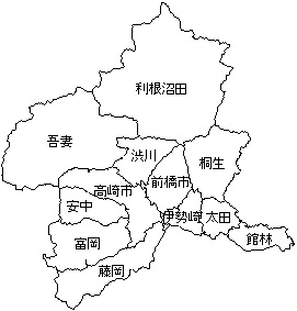 群馬県地図の画像