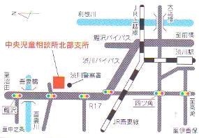 中央児童相談所北部支所の地図画像