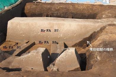 大型竪穴住居の埋没状況（南から）の画像