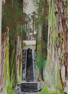 群馬大学教育学部附属中学校　2年　飯田　透人「冬の杉並木」の画像