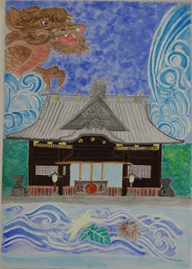 館林市立第一中学校　2年　福田　湖都「美しい彫刻の雷電神社」の画像