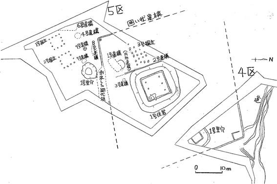 図2：金井下新田遺跡4区・5区の古墳時代遺構全体略図の画像