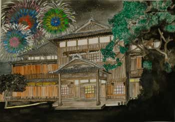 「花火の夜の臨江閣」の画像