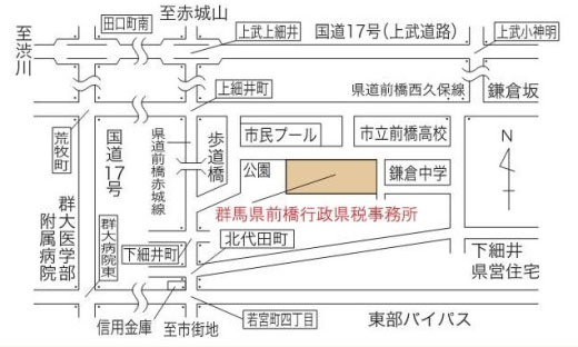 前橋行政県税事務所の地図画像