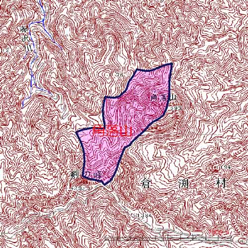 角落山位置図　高崎市角落山北西面を中心とした地域