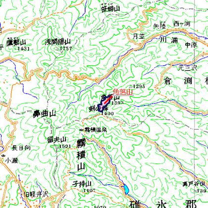 角落山広域図　高崎市角落山北西面を中心とした地域